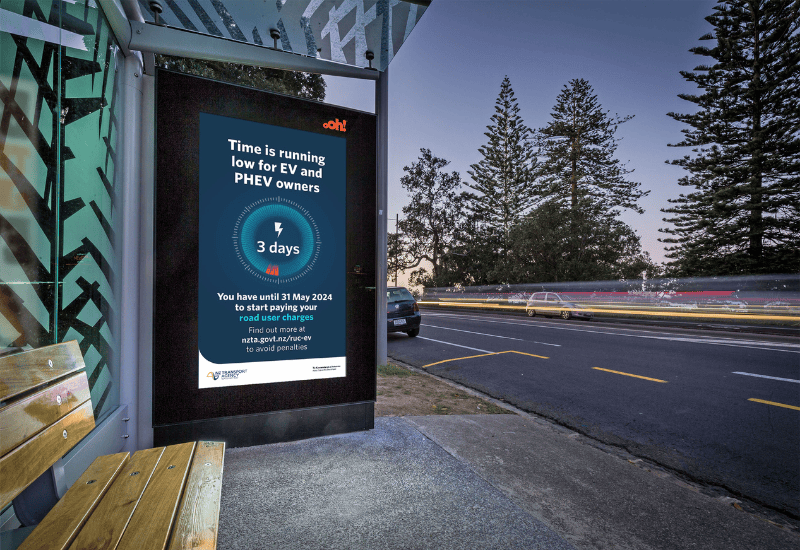 NZTA campaign on oOh! bus shelter